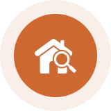 Search home icon on orange background